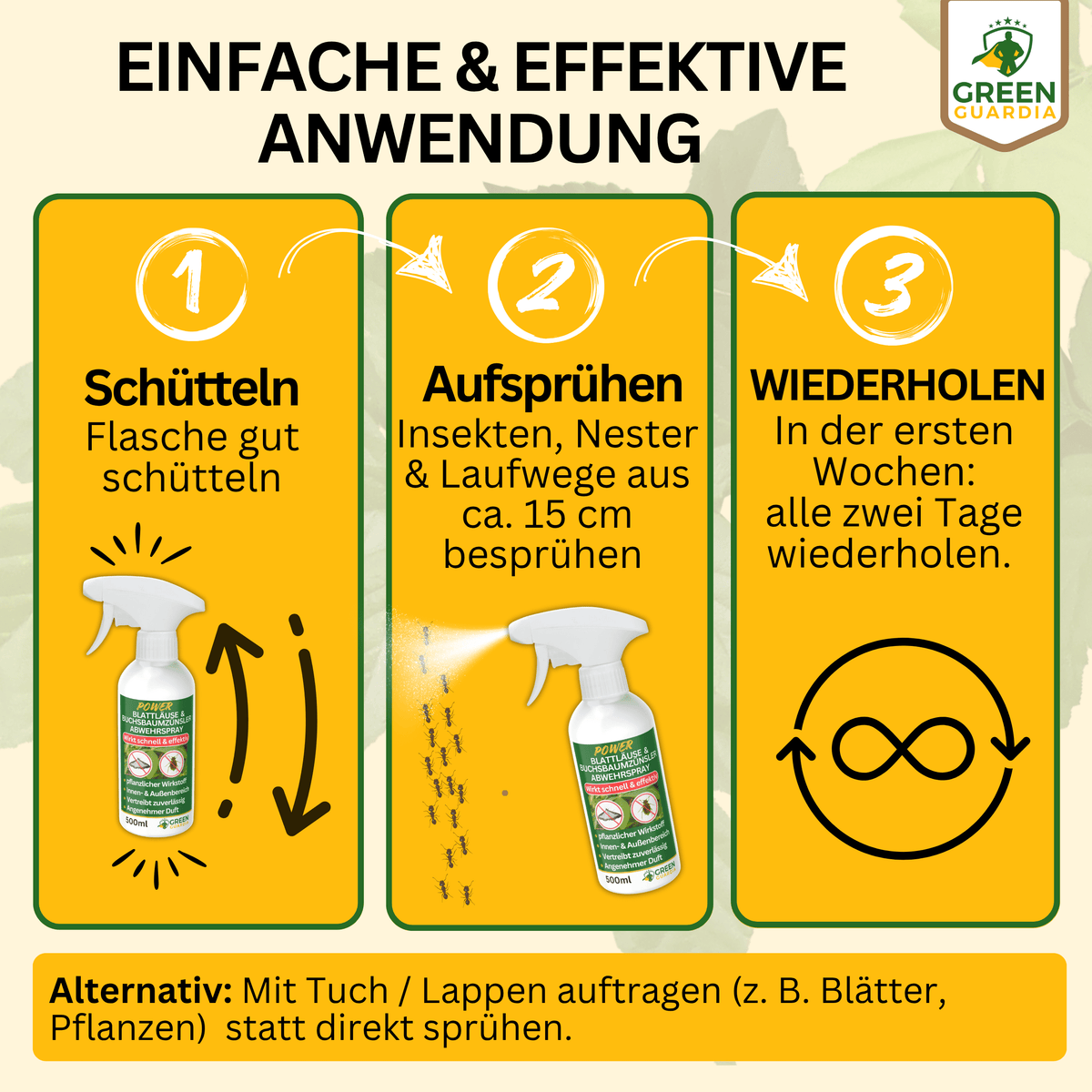 Blattläuse Abwehrspray Power - Konzentrat - Green Guardia - Ihr Experte für Schädlinge und Pflanzen