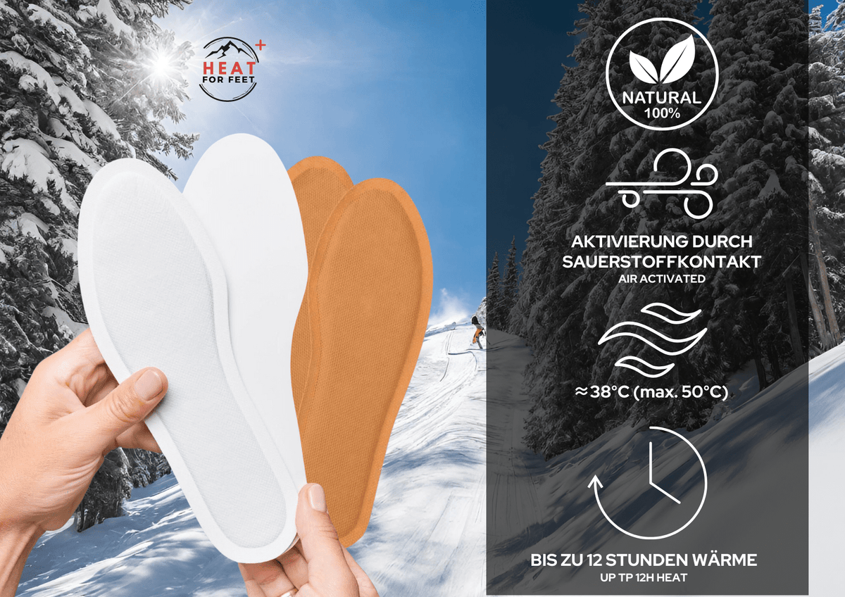 Heat for Feet, 10 Paar Wärmesohlen, bis zu 12 Std. Wärme, Einheitsgröße 36 - 46, dünn & flexibel, Sohlenwärmer,Sofort wärmende Einlegesohlen,Schuhwärmer - Green Guardia - Ihr Experte für Schädlinge und Pflanzen