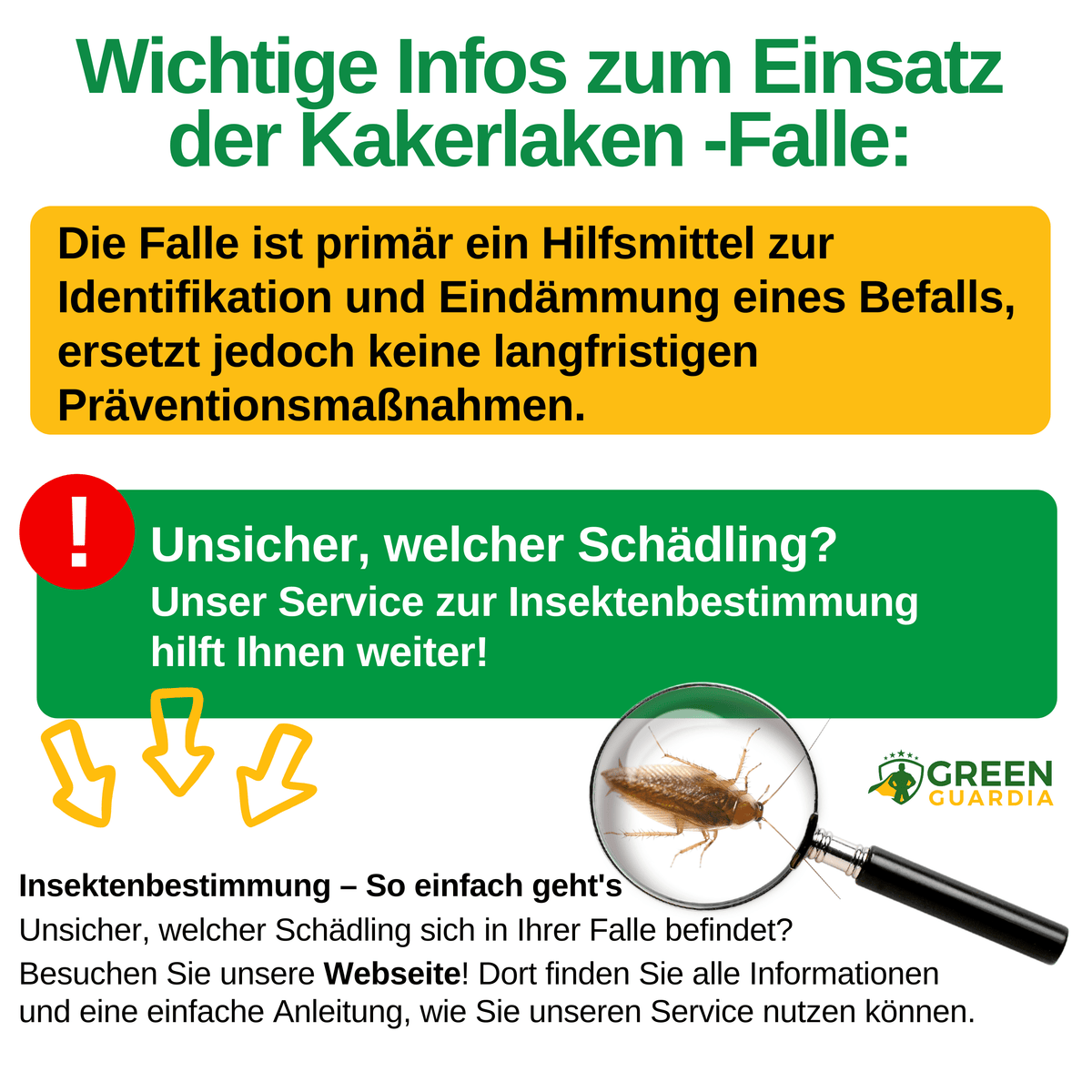 Kakerlaken / Schaben Falle mit Pheromon - Lockstoff - Green Guardia - Ihr Experte für Schädlinge und Pflanzen