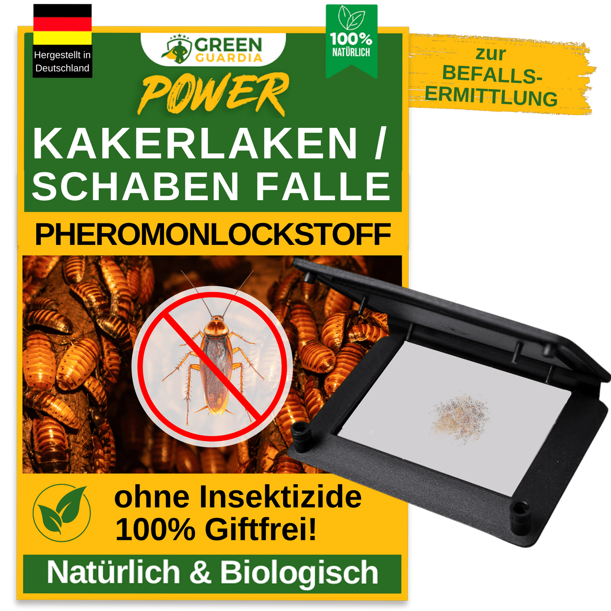 Kakerlaken / Schaben Falle mit Pheromon - Lockstoff - Green Guardia - Ihr Experte für Schädlinge und Pflanzen