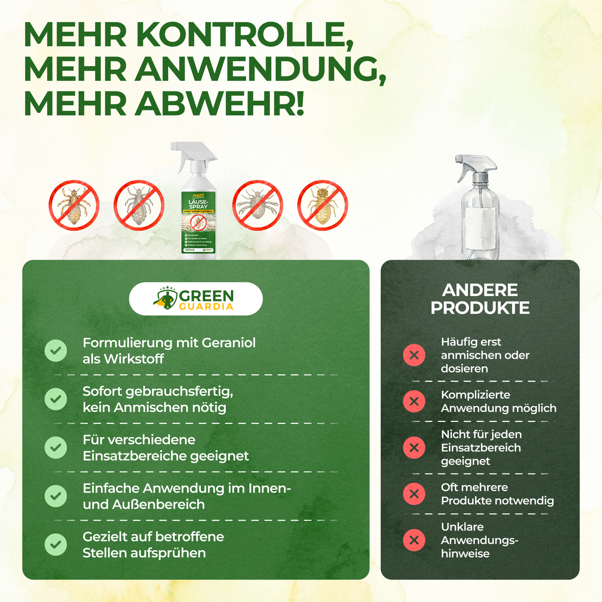 Lusespray med kraftfuld koncentrat