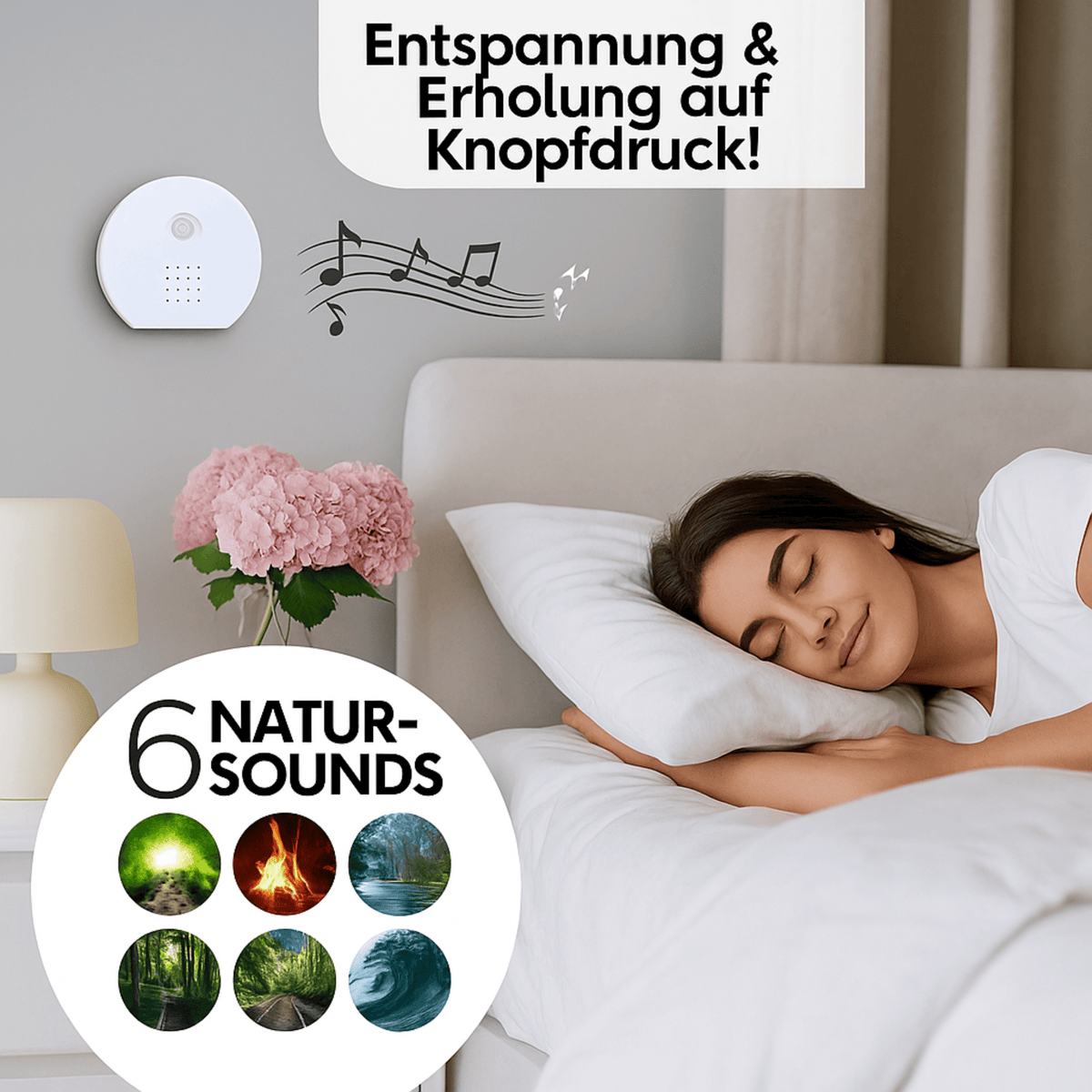 Naturgeräusche - Soundbox mit Bewegungssensor – 6 beruhigende Sounds, Timer & Lautstärkeregler, mit Vogelgezwitscher - Green Guardia - Ihr Experte für Schädlinge und Pflanzen