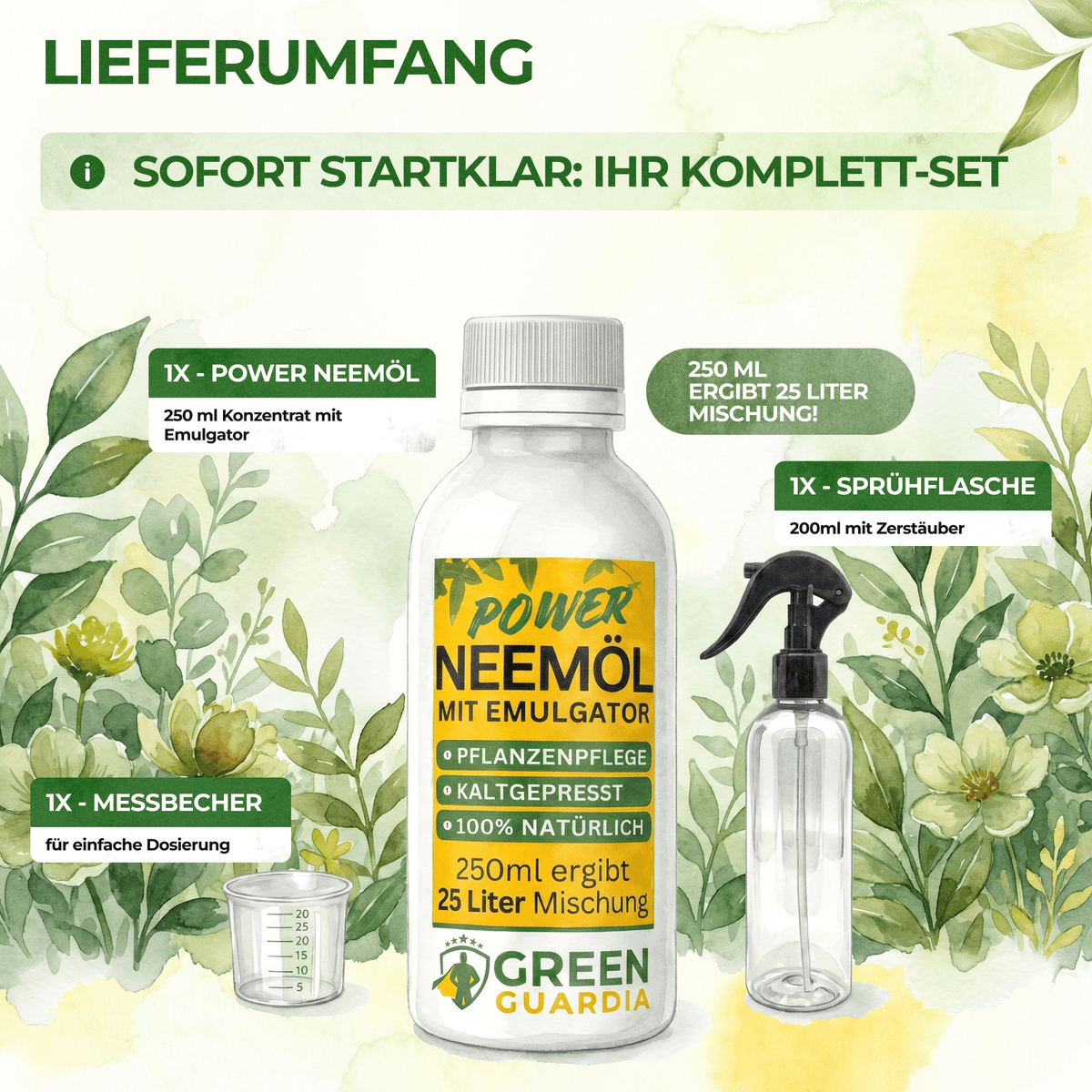 Neemöl mit Emulgator zur Pflanzenpflege - Green Guardia - Ihr Experte für Schädlinge und Pflanzen