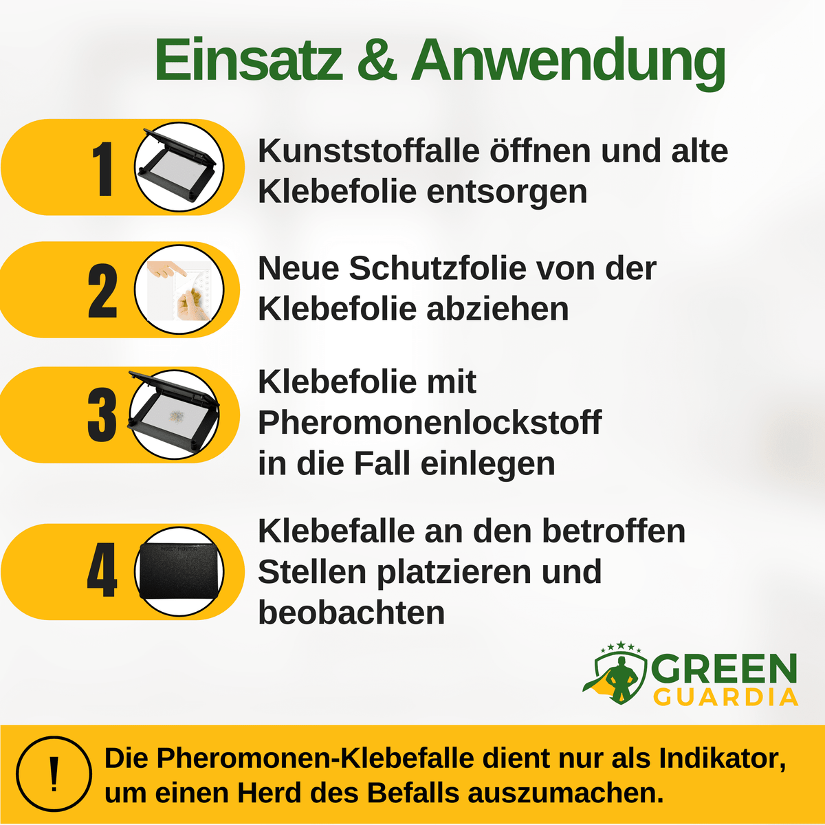 Pheromon - Lockstoff Ersatzfolien für Klebefallen (3x Stück) - Green Guardia - Ihr Experte für Schädlinge und Pflanzen