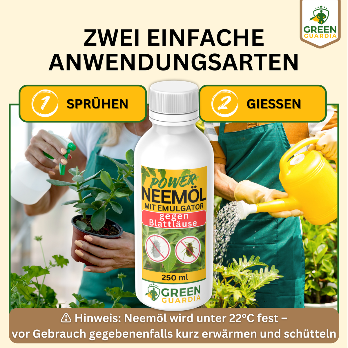 Power Neemöl gegen Blatt - und Wollläuse - Green Guardia - Ihr Experte für Schädlinge und Pflanzen