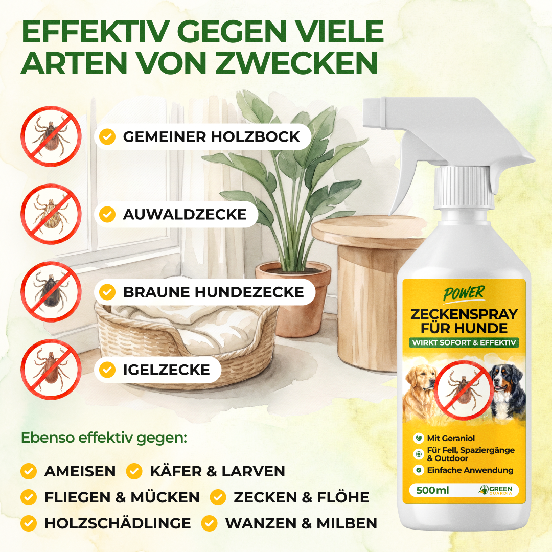 Flåtafvisende spray med kraftigt koncentrat til hunde